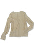 PLEATED MESH EXPOSED SEAMS TOPS -BEIGE- *Last1